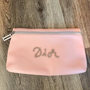 Dior Soft Pink Beauty Beaded Cosmetic Handheld Bag